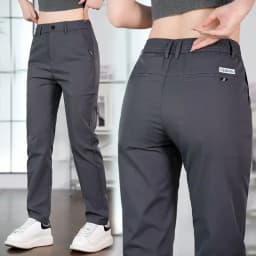 2026 Men's Ice Silk Straight Leg Thin Breathable Casual Pants Summer Business Long Trousers Fashionable Versatile Lightweight