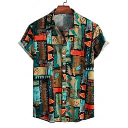 Summer Flower Graffiti 3D Print Men's Street Fashion Shirt - Suitable for Both Men and Women - Hawaiian Shirt Short-Sleeved Top