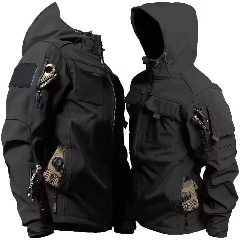 New Autumn WinterTactical Jackets Men Military Soft Shell Waterproof Windproof Hooded Jacket Outdoor Functional Multi-pockets