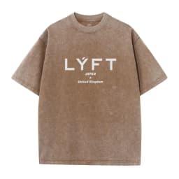 LYFT Washed Classical LOGO 230GSM Cotton Vintage BIG T-SHIRT Men's Oversized Muscle Sports Fitness Tee Tops Gym Training Shirts