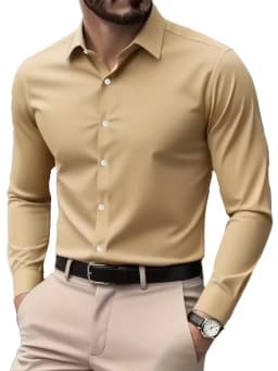 Autumn  Winter New Men's Long-Sleeve Shirt Business Formal Wear Breathable Lightweight Long-Sleeved Top for Daily Work