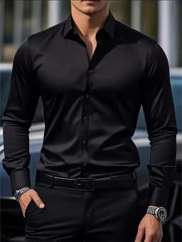 Autumn  Winter New Men's Long-Sleeve Shirt Business Formal Wear Breathable Lightweight Long-Sleeved Top for Daily Work