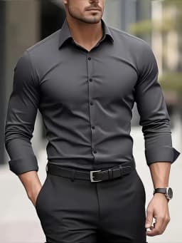 Autumn  Winter New Men's Long-Sleeve Shirt Business Formal Wear Breathable Lightweight Long-Sleeved Top for Daily Work