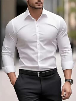 Autumn  Winter New Men's Long-Sleeve Shirt Business Formal Wear Breathable Lightweight Long-Sleeved Top for Daily Work