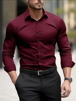 Autumn  Winter New Men's Long-Sleeve Shirt Business Formal Wear Breathable Lightweight Long-Sleeved Top for Daily Work