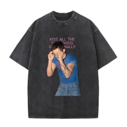 Retro Washed Harry Styles T-shirt Men Women O-Neck Oversized Cotton T Shirt Tops