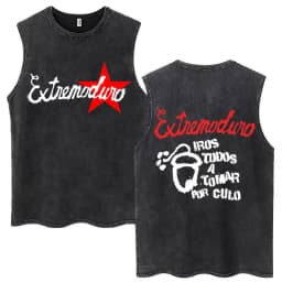 Rock Band EXTREMODURO Same Style Washed Tank Tops I Do Not Want To Be Like You Sleeveless T-shirts Men Women Loose Cotton Vest