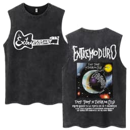 Rock Band EXTREMODURO Same Style Washed Tank Tops I Do Not Want To Be Like You Sleeveless T-shirts Men Women Loose Cotton Vest