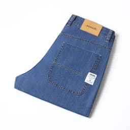 High Quality New Summer Lyocell Fabric Stretch Jeans Business Loose Straight Casual Trousers Fashion Pants Plus Size 28-35 40