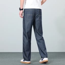 High Quality New Summer Lyocell Fabric Stretch Jeans Business Loose Straight Casual Trousers Fashion Pants Plus Size 28-35 40