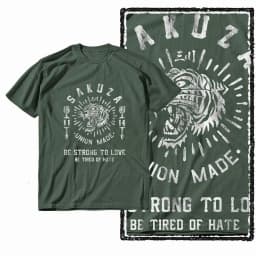 G41 Army Green Vintage 100% Cotton Tiger Printed Men's T-shirt | Streetwear Big Size Cool O-neck men's Tee Tshirt