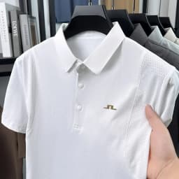 Designer Edition Men Summer New Short-Sleeved Polo Shirt Lapel Button Embroidery Comfortable Breathable Hot-Selling Men's Wear