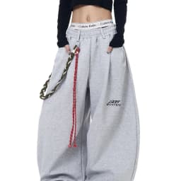 Streetwear Wide Leg Baggy Sweatpants Men Y2K Vintage Loose Curved-leg Pants Casual Sports Straight Hip Hop
