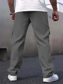 Men's Casual Cargo Pants with Multiple Pockets - Straight Leg, Loose Fit,, Zipper Details, Perfect for Spring and Fall