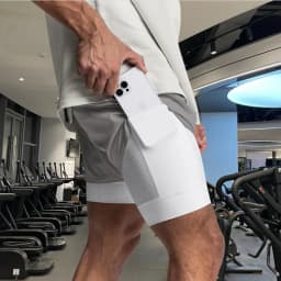 2025 NEW Men's Sports Shorts 2 in 1 Running Shorts Men's Double Layer Breathable Fitness Bodybuilding Training Jogging Shorts