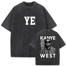 Vintage Washed Kanye West Ye Bully Album 2026 Graphic T Shirts Men's Hip Hop Oversized Fashion Cotton T-shirt Unisex Streetwear