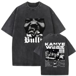 Vintage Washed Kanye West Ye Bully Album 2026 Graphic T Shirts Men's Hip Hop Oversized Fashion Cotton T-shirt Unisex Streetwear