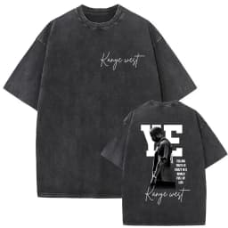Vintage Washed Kanye West Ye Bully Album 2026 Graphic T Shirts Men's Hip Hop Oversized Fashion Cotton T-shirt Unisex Streetwear