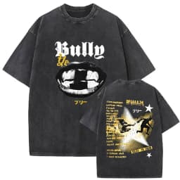 Vintage Washed Kanye West Ye Bully Album 2026 Graphic T Shirts Men's Hip Hop Oversized Fashion Cotton T-shirt Unisex Streetwear