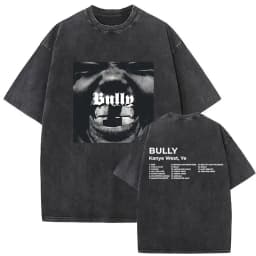 Vintage Washed Kanye West Ye Bully Album 2026 Graphic T Shirts Men's Hip Hop Oversized Fashion Cotton T-shirt Unisex Streetwear