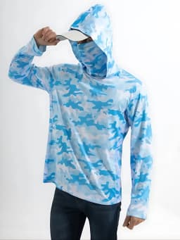 Fishing Shirt Hooded Men Fishing Clothes Outdoor Summer Mask Hoodie Sun Uv Protection Performance Jersey
