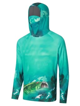 Fishing Shirt Hooded Men Fishing Clothes Outdoor Summer Mask Hoodie Sun Uv Protection Performance Jersey