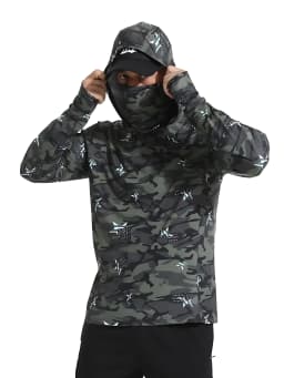 Fishing Shirt Hooded Men Fishing Clothes Outdoor Summer Mask Hoodie Sun Uv Protection Performance Jersey