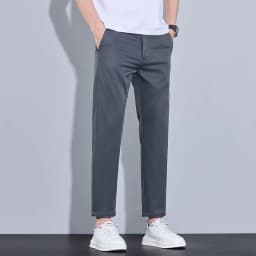 2026 New Spring Summer Ankle-Length Pants Men Straight Fit Fashion Thin Brand Clothing Solid Color Casual Trousers Male 28-38