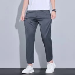 2026 New Spring Summer Ankle-Length Pants Men Straight Fit Fashion Thin Brand Clothing Solid Color Casual Trousers Male 28-38