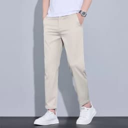 2026 New Spring Summer Ankle-Length Pants Men Straight Fit Fashion Thin Brand Clothing Solid Color Casual Trousers Male 28-38