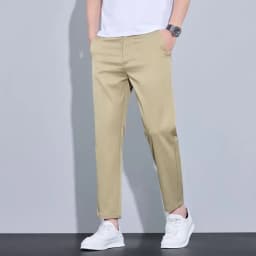 2026 New Spring Summer Ankle-Length Pants Men Straight Fit Fashion Thin Brand Clothing Solid Color Casual Trousers Male 28-38