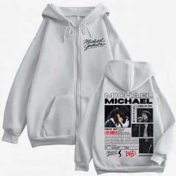 Singer Michael Jackson Classics Zipper Hoodies Rock Fashion Vintage Zip Up Pullovers Men Women Casual Long Sleeve Sweatshirts