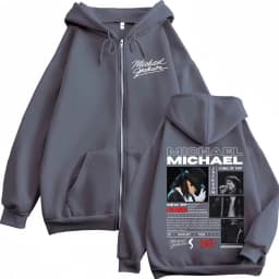 Singer Michael Jackson Classics Zipper Hoodies Rock Fashion Vintage Zip Up Pullovers Men Women Casual Long Sleeve Sweatshirts