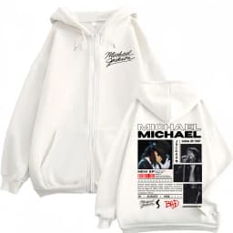 Singer Michael Jackson Classics Zipper Hoodies Rock Fashion Vintage Zip Up Pullovers Men Women Casual Long Sleeve Sweatshirts