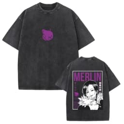 Japanese Anime The Seven Deadly Sins Escanor Graphic Print Vintage Washed T-Shirt, Unisex Retro Loose Harajuku Y2K Cotton Summer