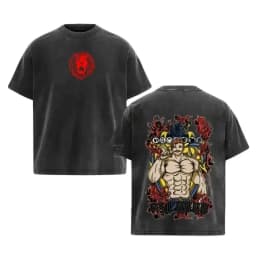 Japanese Anime The Seven Deadly Sins Escanor Graphic Print Vintage Washed T-Shirt, Unisex Retro Loose Harajuku Y2K Cotton Summer