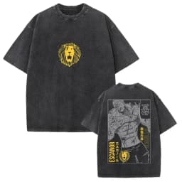 Japanese Anime The Seven Deadly Sins Escanor Graphic Print Vintage Washed T-Shirt, Unisex Retro Loose Harajuku Y2K Cotton Summer