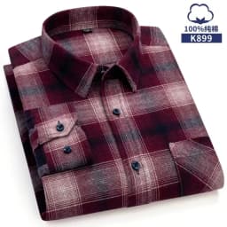 Pure Cotton Men's Plaid Shirt Long Sleeve Regular Fit Men Casual Oversized Shirt Leisure Autumn Male Blouse New Plus Size
