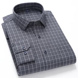 Pure Cotton Men's Plaid Shirt Long Sleeve Regular Fit Men Casual Oversized Shirt Leisure Autumn Male Blouse New Plus Size