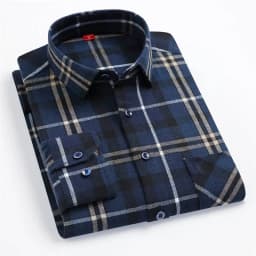 Pure Cotton Men's Plaid Shirt Long Sleeve Regular Fit Men Casual Oversized Shirt Leisure Autumn Male Blouse New Plus Size