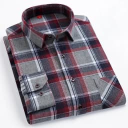 Pure Cotton Men's Plaid Shirt Long Sleeve Regular Fit Men Casual Oversized Shirt Leisure Autumn Male Blouse New Plus Size