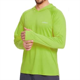 Mens UPF50+ Performance T-Shirt Hoodie Long Sleeve Casual Sun Protection T-Shirt Running Quick Dry Hoodie Sunscreen Fishing Wear