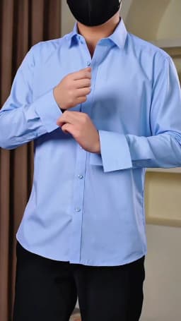 Men's French Cufflinks Shirt, Men's Slim Fit Long Sleeved Business Sleeve Nail Free Business Formal Men's Solid Color Shirt