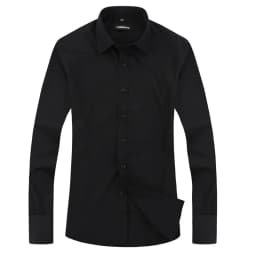 Men's French Cufflinks Shirt, Men's Slim Fit Long Sleeved Business Sleeve Nail Free Business Formal Men's Solid Color Shirt