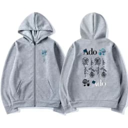 2025 Ado Graphic Printed Zipper Hoodies Autumn Winter Men Women Casual Fashion Harajuku Y2K Fleece Long Sleeve Zip-Up Hoodies