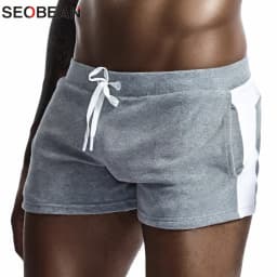 SEOBEAN Men Homewear Shorts Sexy Low Waist Cotton Super Soft Comfortable Home Male Panties Boxer Shorts Casual Short Pants