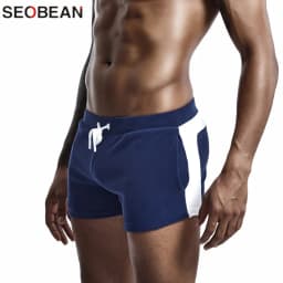 SEOBEAN Men Homewear Shorts Sexy Low Waist Cotton Super Soft Comfortable Home Male Panties Boxer Shorts Casual Short Pants