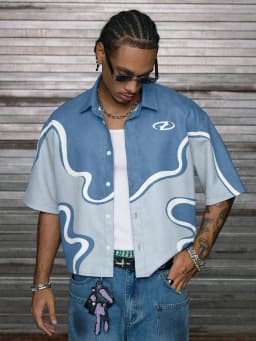 New Men's Short-Sleeved Shirt for Summer 2025 Breathable Casual and Fashionable 3D Printed Streetwear