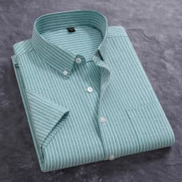 100% Cotton Men's Oxford Shirt Summer Short Sleeve Stylish Loose Stripe Solid Color Fit Dress Formal White Shirt Plus Size 5XL 