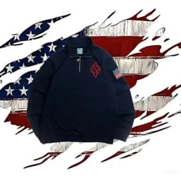 Y2K Vintage Harajuku USA Flag Quarter Zip Sweatshirt American Style Pullover Streetwear Oversized Unisex Casual Long Sleeve Top